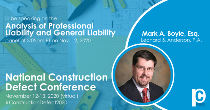 BOYLE, LEONARD & ANDERSON, P.A. IS A SPONSOR OF THE NATIONAL CONSTRUCTION DEFECT CONFERENCE (Virtual)