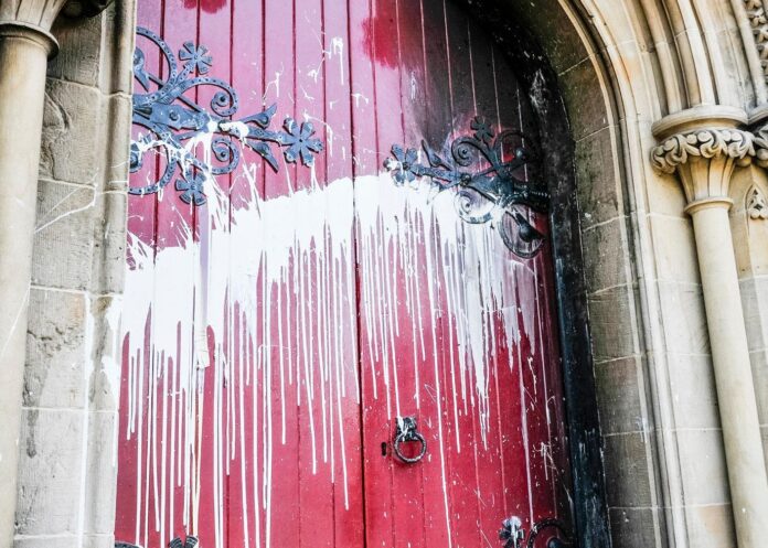 Church vandalized and attacked with petrol bomb