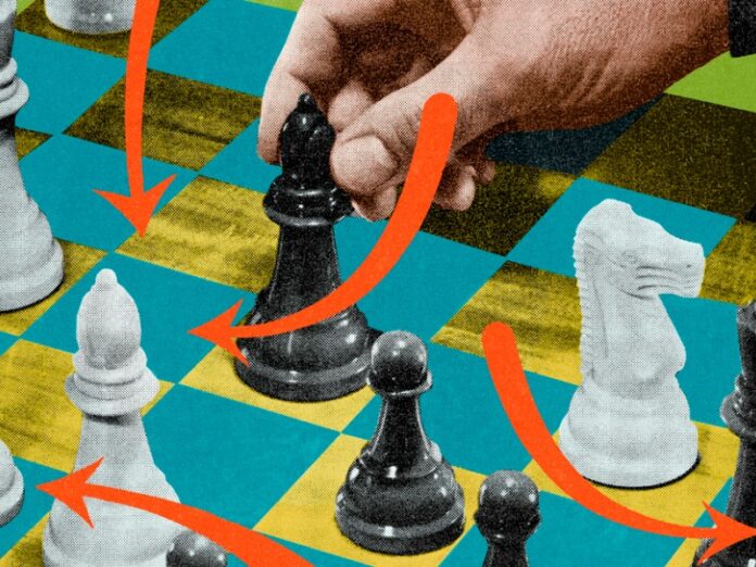 Chess board to indicate smart business moves