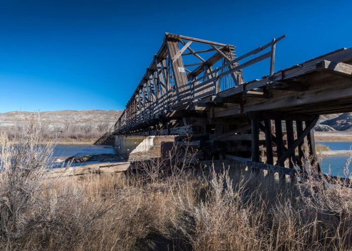 An abandoned coal mine bridge near Drumheller, Alta.